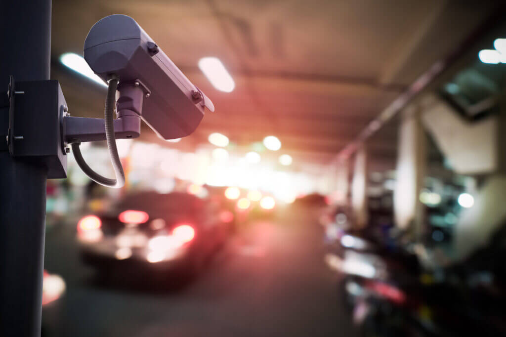 Security,Cctv,Camera,Or,Surveillance,System,In,Car,Park,,Intelligent